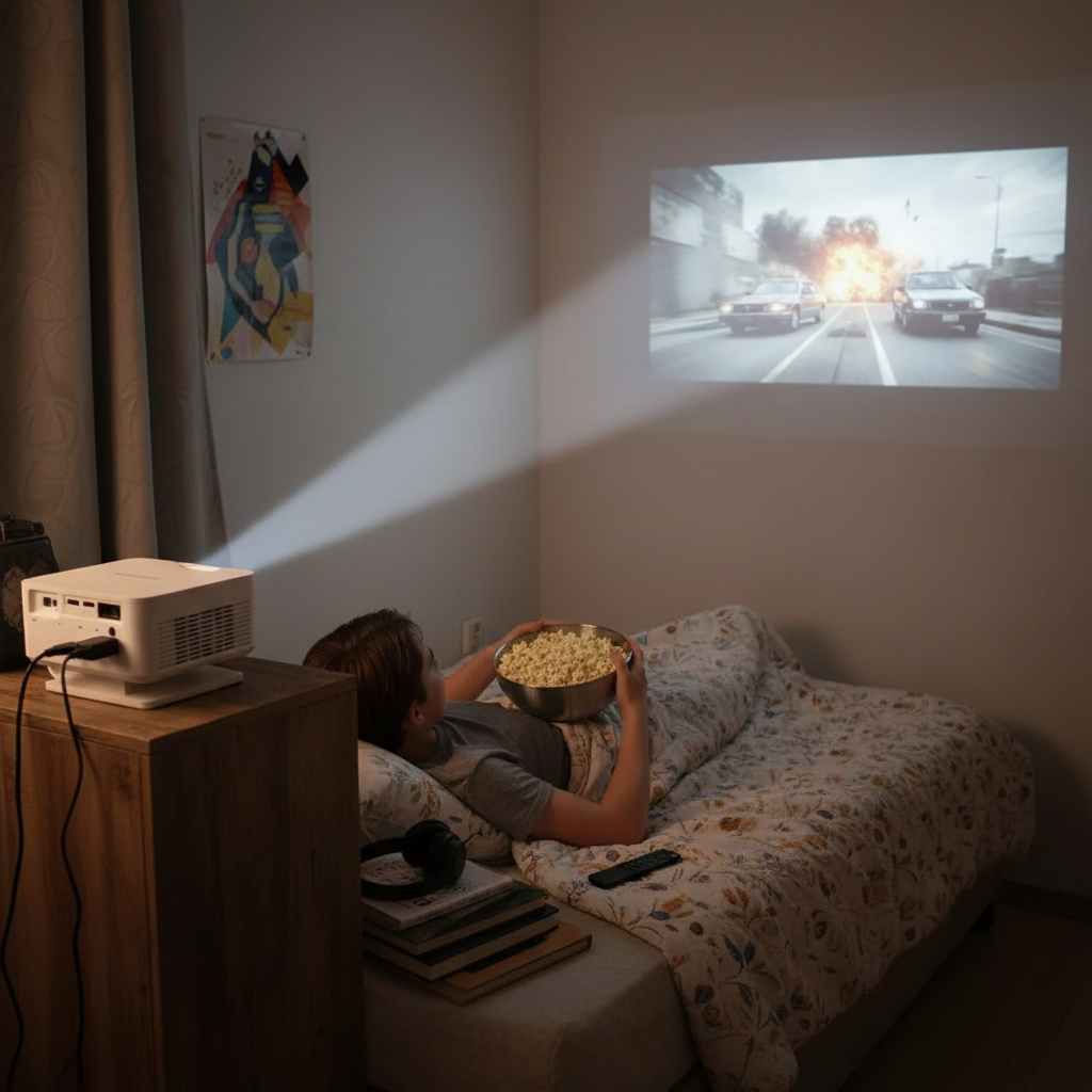 Vidéoprojecteur LUMIO™ HY300, L'expérience 4K portable pour des soirées cinéma en extérieur – Image 2