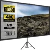 Écran de projection 100 pouces avec trépied réglable, écran cinéma portable pour maison et extérieur