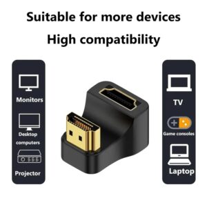 Adaptateur cable videoprojecteur HDMI coude a 180 degres, vue de trois quarts