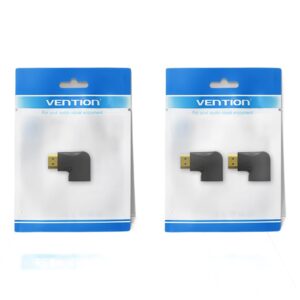 Adaptateur cable videoprojecteur HDMI coude a 270 degres, vue de trois quarts