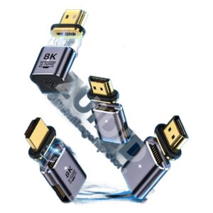 Adaptateur cable videoprojecteur HDMI magnetique coude, vue principale