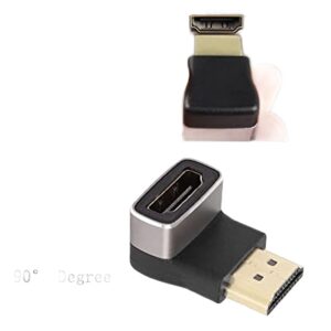 Adaptateur cable videoprojecteur HDMI male femelle a 90 degres, vue de trois quarts