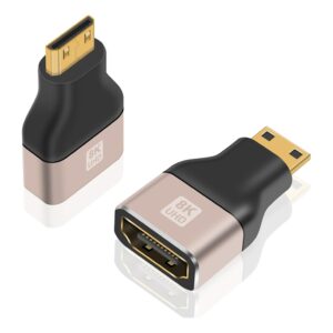 Adaptateur câble vidéoprojecteur mini HDMI et micro HDMI vers HDMI, vue de trois quarts