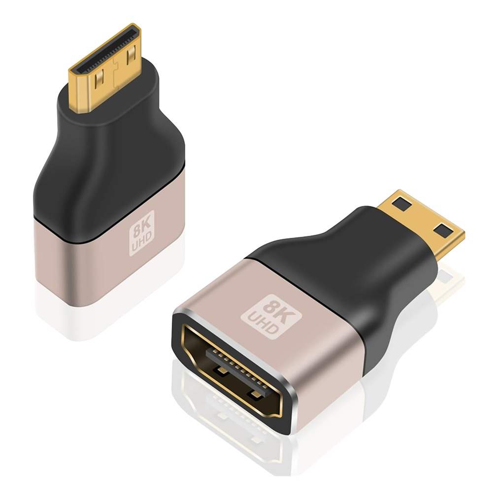 Adaptateur câble vidéoprojecteur mini HDMI et micro HDMI vers HDMI, vue de trois quarts
