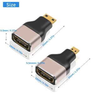 Adaptateur câble vidéoprojecteur mini HDMI et micro HDMI vers HDMI, vue de face
