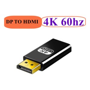 Adaptateur DisplayPort HDMI 4K pour relier un ordinateur au projecteur, vue de trois quarts