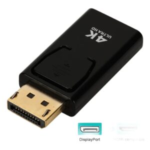 Adaptateur DisplayPort vers HDMI pour vidéoprojecteur, 1080p, vue de trois quarts