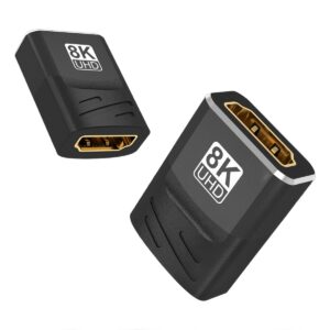 Adaptateur HDMI coudé 90 ou 270 degrés 8K pour vidéoprojecteur mural, vue de trois quarts
