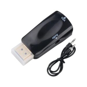 Adaptateur HDMI VGA 1080p avec sortie audio jack, vue de trois quarts