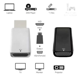 Adaptateur HDMI VGA 1080p avec sortie audio jack, detail