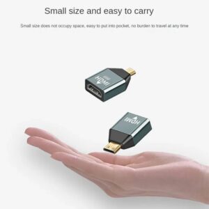 Adaptateur micro HDMI et mini HDMI en 4K a 60 Hz, vue de face