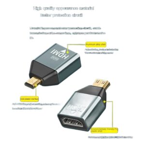 Adaptateur micro HDMI et mini HDMI en 4K a 60 Hz, detail