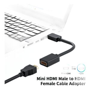 Adaptateur mini HDMI vers HDMI en 4K a 60 Hz, 2.0, vue de trois quarts