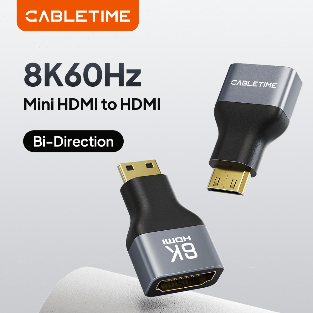 Adaptateur mini ou micro HDMI vers HDMI pour vidéoprojecteur, 8K, vue principale