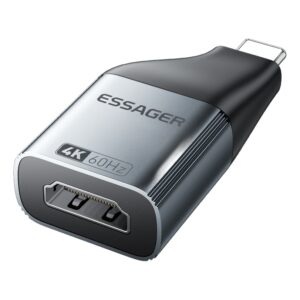 Adaptateur USB-C vers HDMI 4K ou vers DisplayPort 8K, coque métal, vue principale