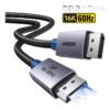 Câble DisplayPort 2.1, 16K et 4K à 240 Hz, 80 Gbit/s, vue principale
