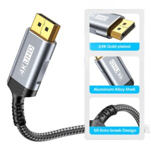 Câble DisplayPort vers mini HDMI 4K, cinq longueurs, vue de trois quarts
