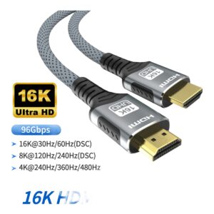 Câble HDMI 16K à haut débit, gaine nylon tressée, vue principale