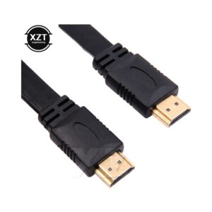Câble HDMI plat de 30 cm pour vidéoprojecteur, box ou console, Full HD, vue de trois quarts