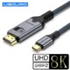 Câble USB-C vers HDMI tressé pour vidéoprojecteur, 4K 60 Hz, vue principale