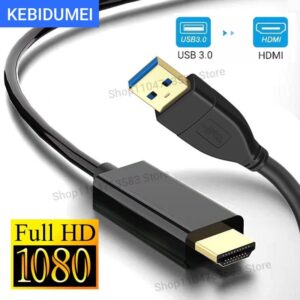 Câble USB HDMI 1080p, longueur d'un mètre quatre-vingts, vue principale