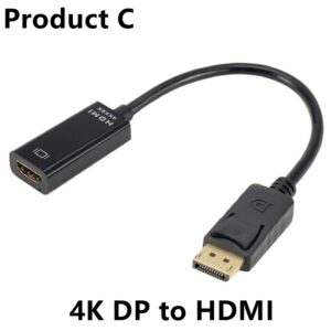Cable videoprojecteur, adaptateur DisplayPort vers HDMI 4K, vue de face