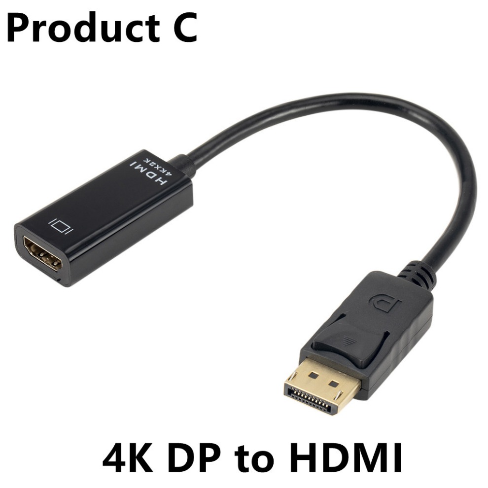 Cable videoprojecteur, adaptateur DisplayPort vers HDMI 4K, vue de face