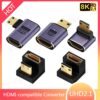 Cable videoprojecteur : adaptateur HDMI coudé mâle femelle, vue principale