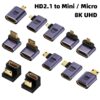 Cable videoprojecteur : adaptateur HDMI orientable, huit angles, vue principale