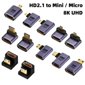 Cable videoprojecteur : adaptateur HDMI orientable, huit angles, vue principale