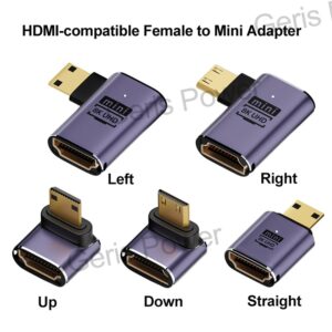 Cable videoprojecteur : adaptateur HDMI orientable, huit angles, vue de trois quarts