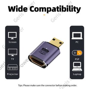 Cable videoprojecteur : adaptateur HDMI orientable, huit angles, vue de face