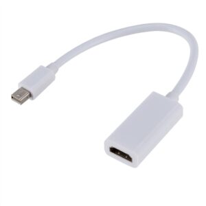 Cable videoprojecteur : adaptateur Mini DisplayPort vers HDMI, vue de trois quarts