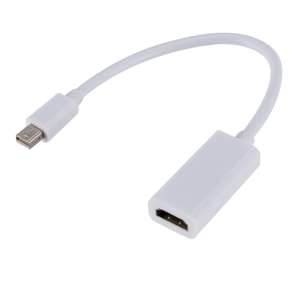 Cable videoprojecteur : adaptateur Mini DisplayPort vers HDMI, vue de trois quarts