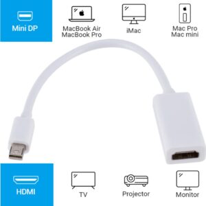 Cable videoprojecteur : adaptateur Mini DisplayPort vers HDMI, vue arriere