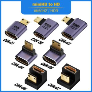 Câble vidéoprojecteur, adaptateur mini et micro HDMI, vue de face