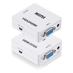 Cable videoprojecteur : adaptateur VGA et HDMI avec audio, vue principale