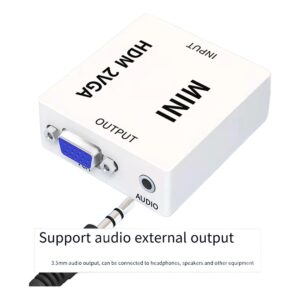 Cable videoprojecteur : adaptateur VGA et HDMI avec audio, vue de face