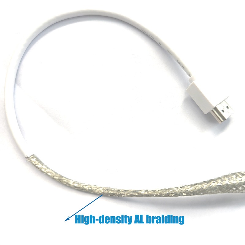 Cable videoprojecteur, cable HDMI court 4K blanc avec ethernet et ARC, vue principale