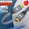 Cable videoprojecteur, cable HDMI plat 8K tresse de 48 Gbit par seconde, vue principale