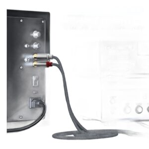 Cable videoprojecteur, cable RCA 2 vers 2 male pour home cinema et ampli, vue de face
