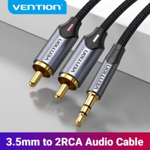 Cable videoprojecteur, cable RCA stereo en jack 3,5 mm vers deux prises, vue principale