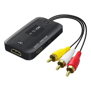 Câble vidéoprojecteur convertisseur AV RCA vers HDMI 1080p, vue de face