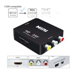 Câble vidéoprojecteur, convertisseur HDMI vers RCA, vue de trois quarts