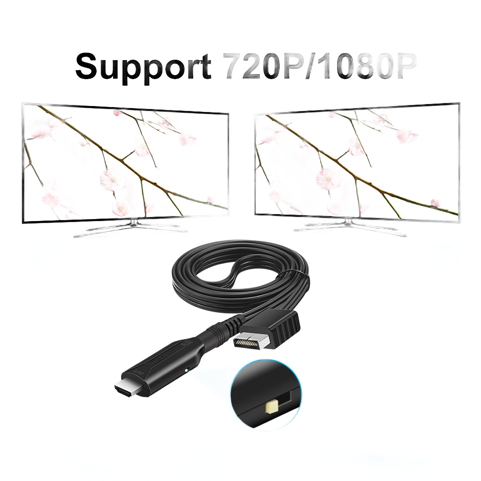 Cable videoprojecteur convertisseur PS2 vers HDMI, vue de face