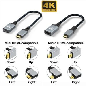 Câble vidéoprojecteur coudé à 90 degrés en 4K tressé, vue arriere