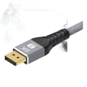 Cable videoprojecteur DisplayPort 1.4 en 4K a 144 Hz, vue de trois quarts