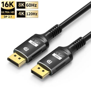 Câble vidéoprojecteur DisplayPort mâle vers mâle, 1 à 3 mètres, vue de trois quarts