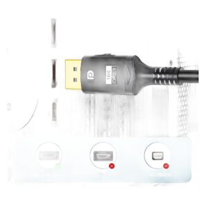 Câble vidéoprojecteur DisplayPort mâle vers mâle, 1 à 3 mètres, vue de face