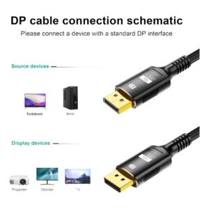 Câble vidéoprojecteur DisplayPort mâle vers mâle, 1 à 3 mètres, detail